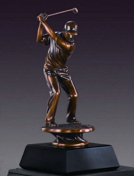 Golfer Male Statue Third Place Sculpture Add Brass plaque Award